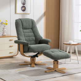Sardinia Recliner Chair & Footstool in Chacha Fern